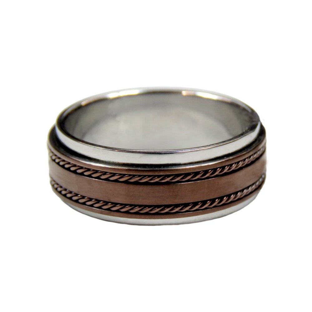 Inox Men's Stainless Steel and Bronze Ring